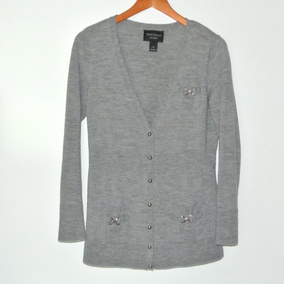 White House Black Market Wool Boyfriend Cardigan L - Picture 6 of 14
